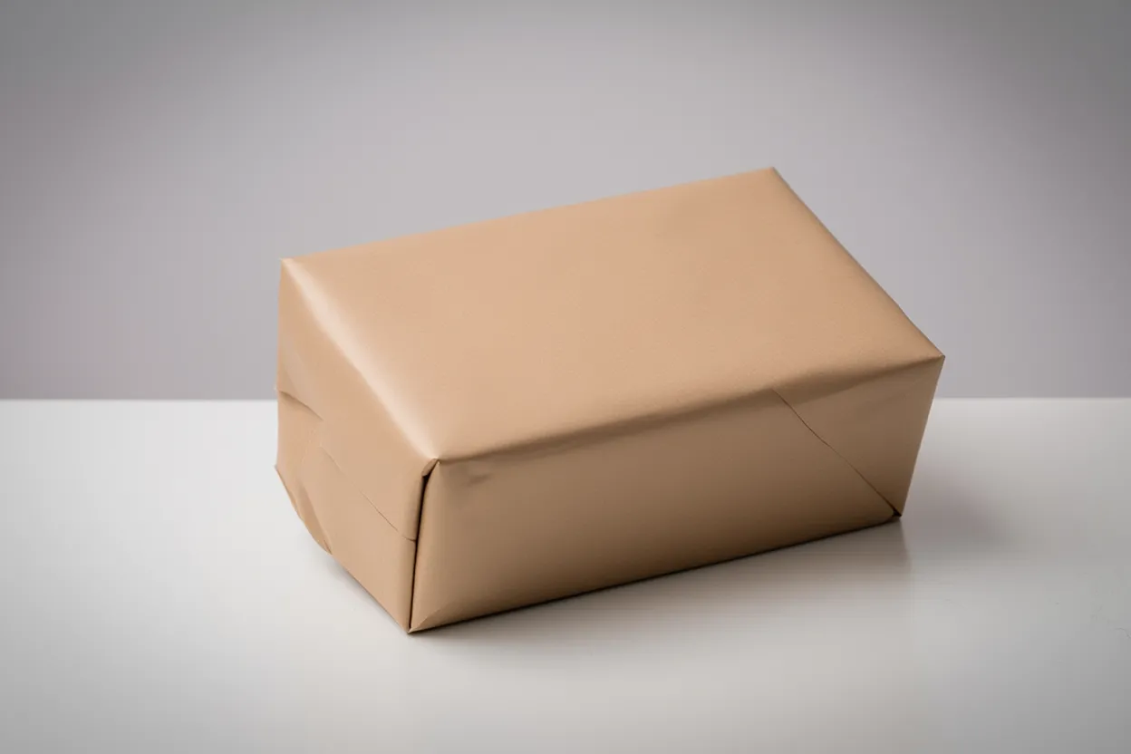 Unwrapped gift box before professional wrapping